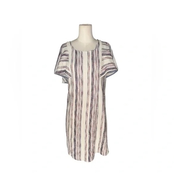 AKEMI + KIN Anthropologie S white Blue Striped Ruffle Jovaine Dress flutter Wow - Picture 3 of 5